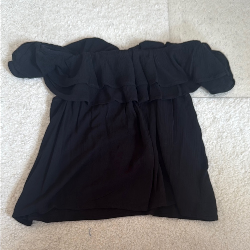 One Clothing Black Ruffled Off-Shoulder Blouse
